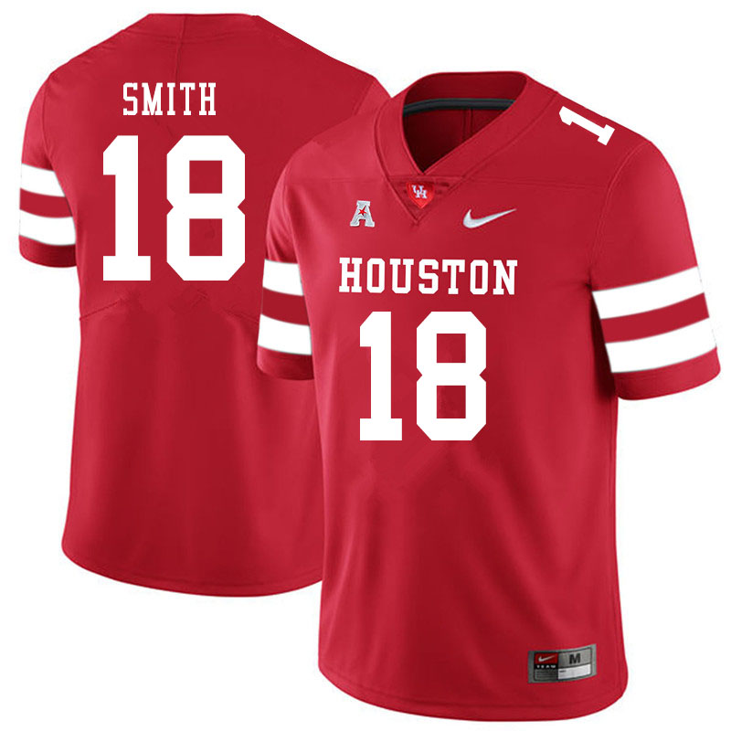 Men #18 Chandler Smith Houston Cougars College Football Jerseys Sale-Red